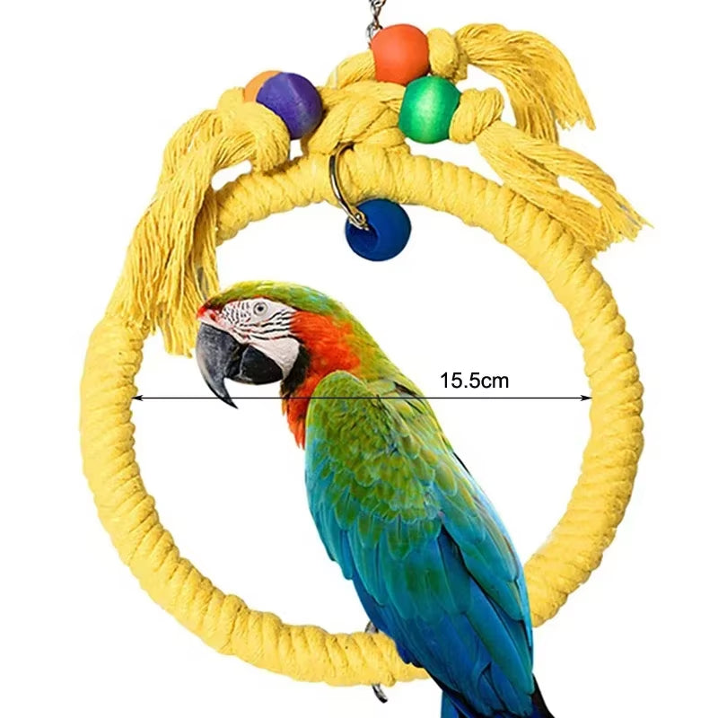 Pet Bird Chewing Toy Cotton Rope Parrot Toy Bite Bridge Bird Tearing Toys Cockatiels Training Hang Swings Birds Cage Supplies