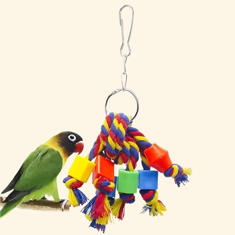 Pet Bird Chewing Toy Cotton Rope Parrot Toy Bite Bridge Bird Tearing Toys Cockatiels Training Hang Swings Birds Cage Supplies