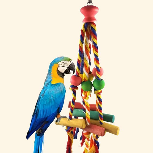 Pet Bird Chewing Toy Cotton Rope Parrot Toy Bite Bridge Bird Tearing Toys Cockatiels Training Hang Swings Birds Cage Supplies