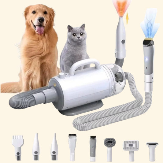 ATUBAN Dog Grooming Kit with 8 Grooming Tools,Pet Hair Vacuum Suction & Dryer 2 in 1 for Shedding Thick &Thin Dogs Cats Pet Hair