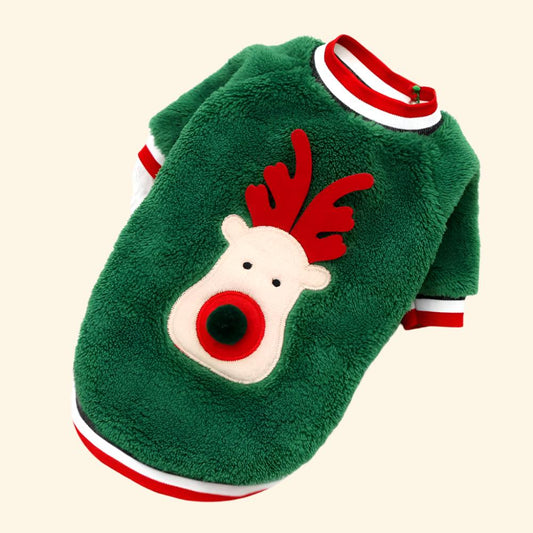 Elk Pet Cats Dogs Christmas Clothes Winter Costume Flannel Warm Festive Coat Puppy Accessories Pet Clothing Gift