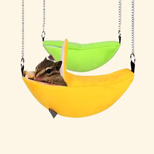 Hamster Cotton Nest Banana Shape House Hammock Bunk Bed House Toys Cage for Sugar Glider Hamster Small Animal Bird Pet Supplies