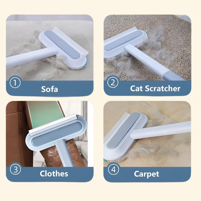 3 in 1 Pet Hair Remover Brush Long Handle Window Cleaning Brush Pet Fur Cleaning Tool Manual Cat Dog Hair Remover Brush