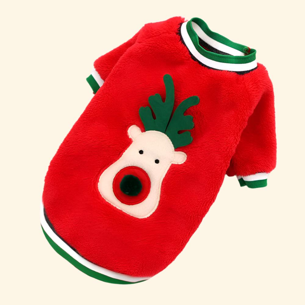 Elk Pet Cats Dogs Christmas Clothes Winter Costume Flannel Warm Festive Coat Puppy Accessories Pet Clothing Gift