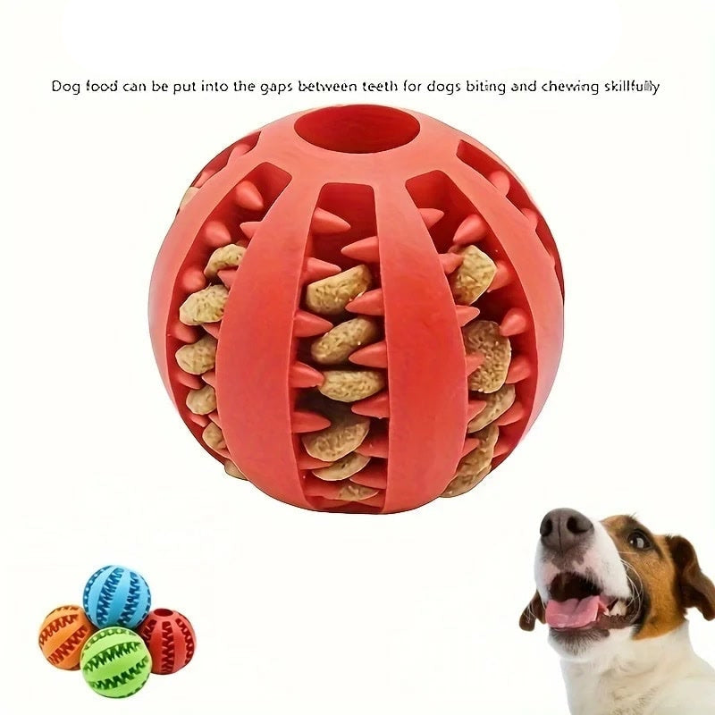 Dog Toy Ball, Nontoxic Bite Resistant Toy Ball for Pet Dogs Puppy Cat, Dog Pet Food Treat Feeder Chew Tooth Cleaning Ball