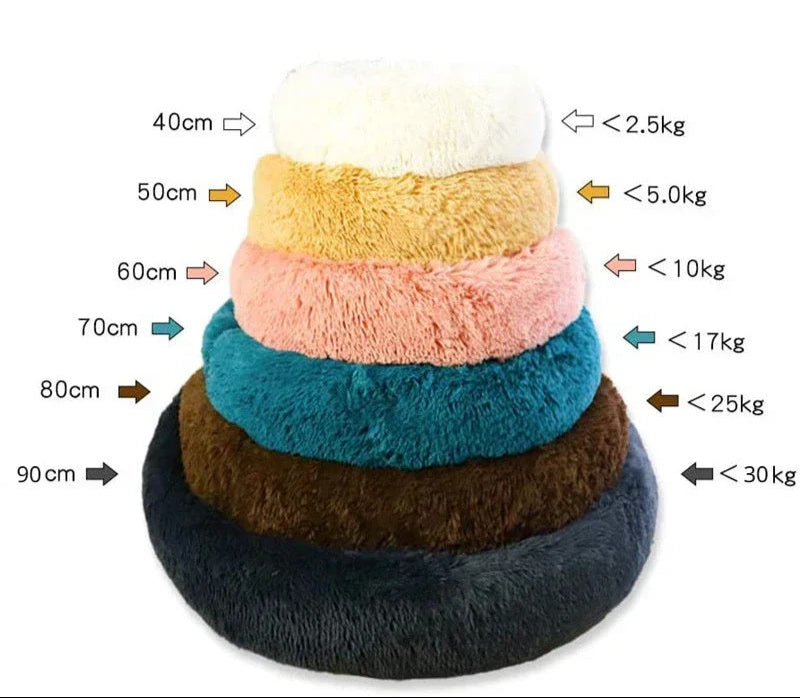 40-90cm Round Pet Bed for Large Dog Bed Super Soft Cat Bed Long Plush Dog House for Medium Dog House Winter Warm Sleeping